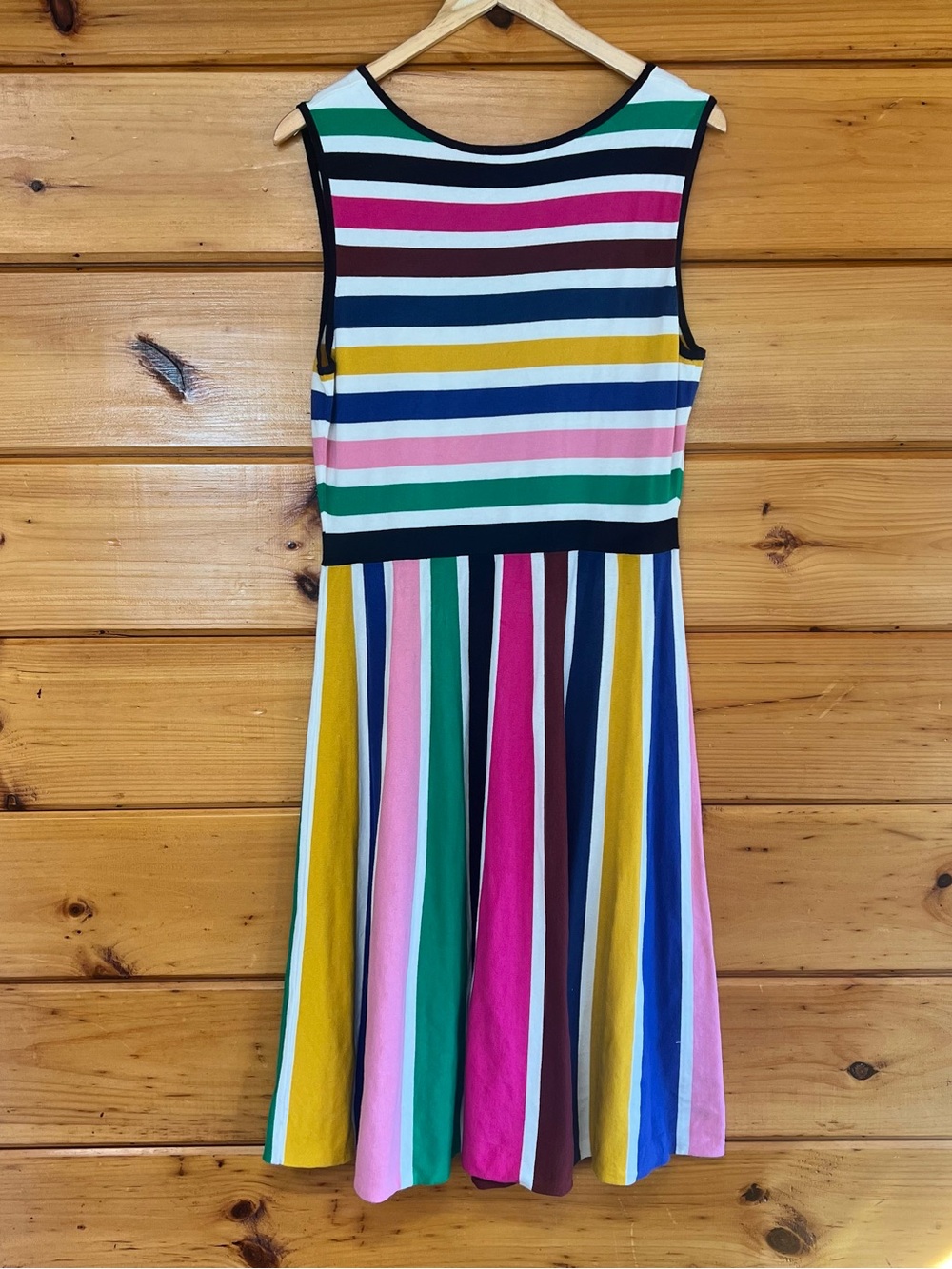 Boden Dress Multicolor Striped V-Neck Sleeveless Midi Summer Fairy Dress - Picture 5 of 7